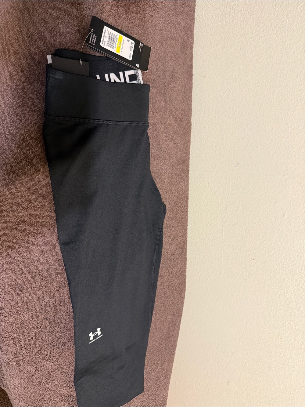 Under Armour Kids' Black Athletic Leggings with Logo